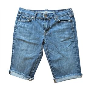 CITIZENS OF HUMANITY Classic Bardot #140 Blue Denim Women's Capri Shorts